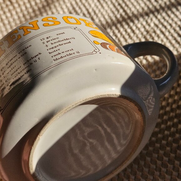 Erwtensoep - 3 Vintage Recipe Soup Mugs - Dutch Split Pea Soup - Picture 8 of 16